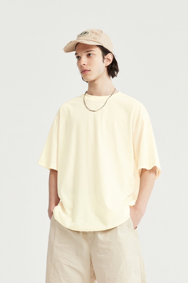 INF男装|150g立体剪裁T恤2024春夏新品宽松潮牌圆领短袖上衣详情12