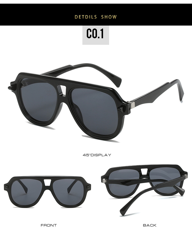 跨境新款大框墨镜欧美时尚男女蛤蟆镜简约复古款派对潮拍太阳眼镜详情7