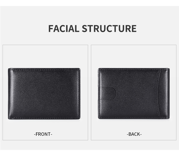 Transfronterizo nuevo estilo europeo y americano de moda para hombres billetera de cuero anti-rfid robo cepillo estilo corto clip de dinero estadounidense mano empuje posición de tarjeta clip de dinero pic 7
