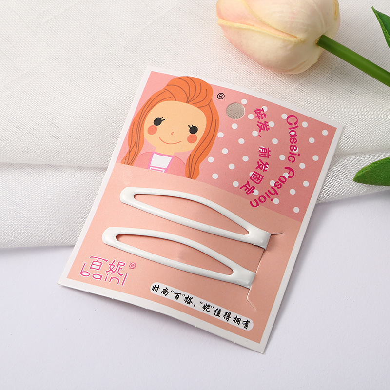 现货新款白色发夹清新甜护士夹刘海发饰bb夹一字夹多款配饰批发详情10