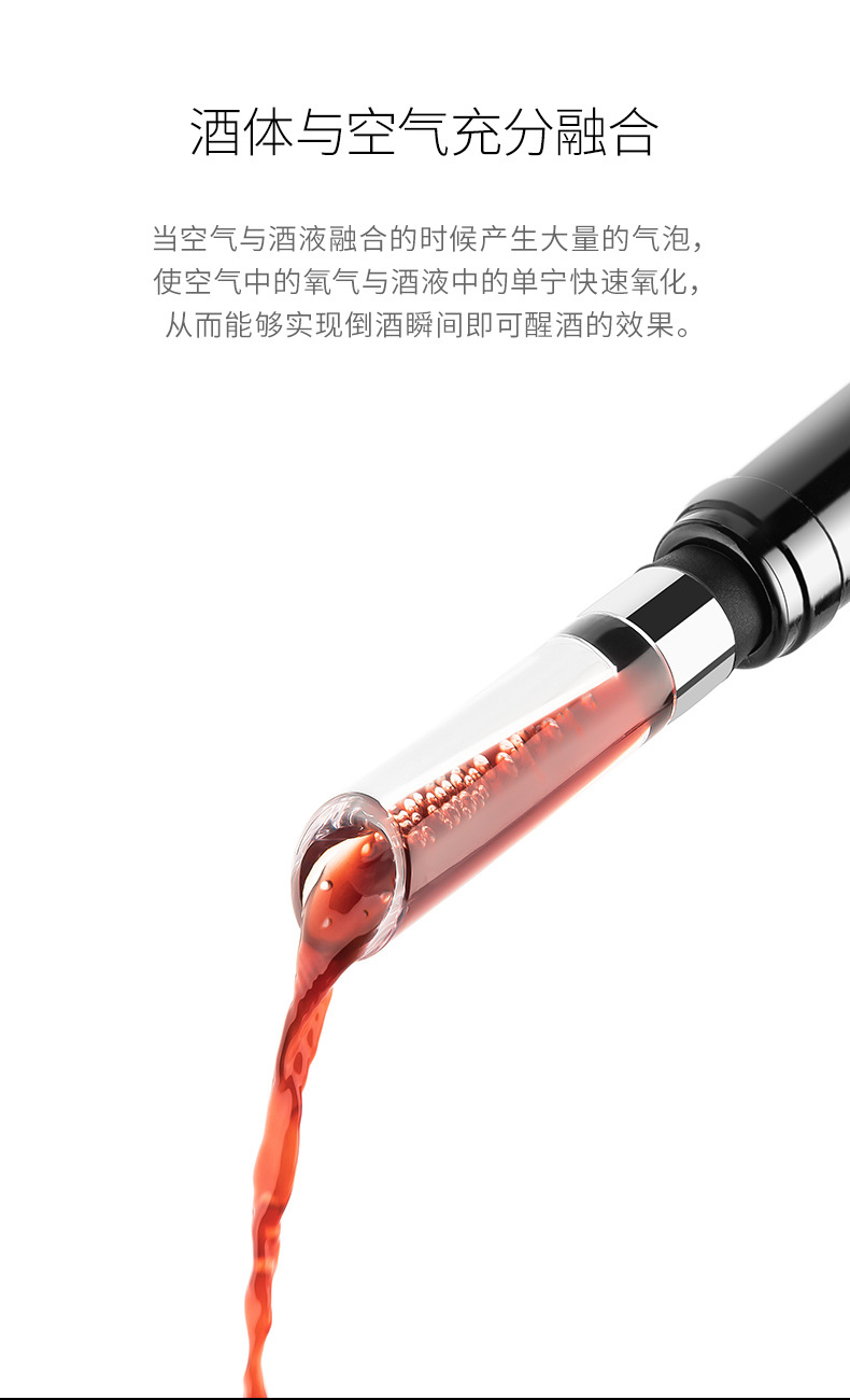 Food-grade silicone, food-grade acrylic quick decanter, 2-in-1 decanter for pouring wine pic 3