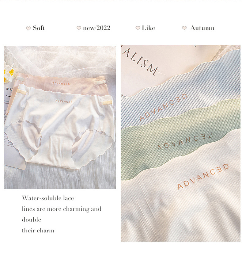 Ice Silk Traceless Girl Student Solid Color Underwear for Women, Summer thin Breathable pure Cotton antibacterial crotch mid-waist triangular underwear pic 13