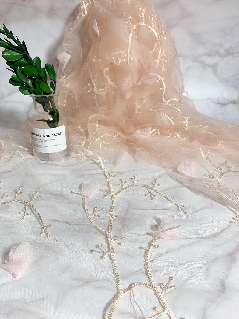 Wholesale and customization of home textile and clothing accessories, embroidered butterfly mesh fabric, skirts, wedding dresses, lace fabric pic 6
