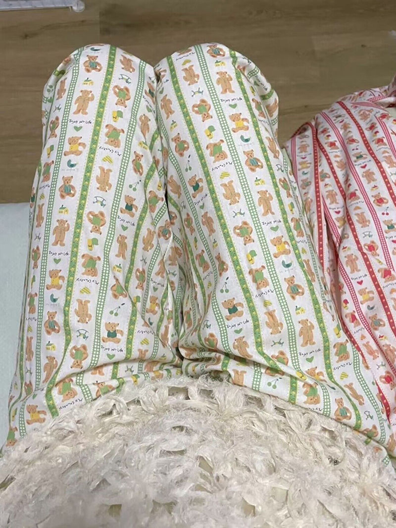 遛弯裤卡通睡裤女春秋新款居家可爱印花宽松休闲夏季空调防蚊长裤详情45