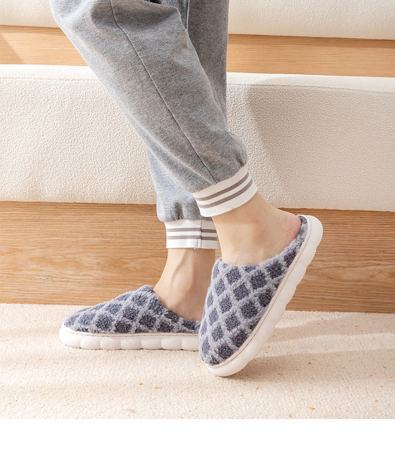 启达顺低价新款棉拖鞋 冬季家用室内家居情侣男女棉拖毛绒保暖拖详情16