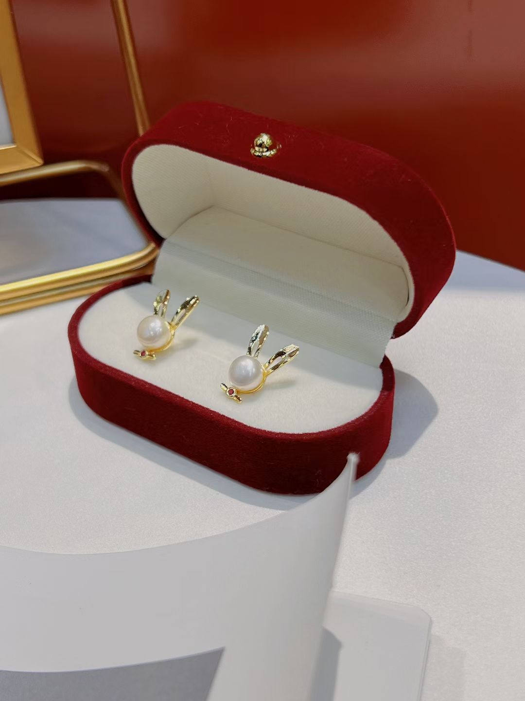 New Year 2023 Rabbit stud earrings are small, cute, fresh, fashionable and lively. Wholesale new style of rabbit Year earrings pic 2