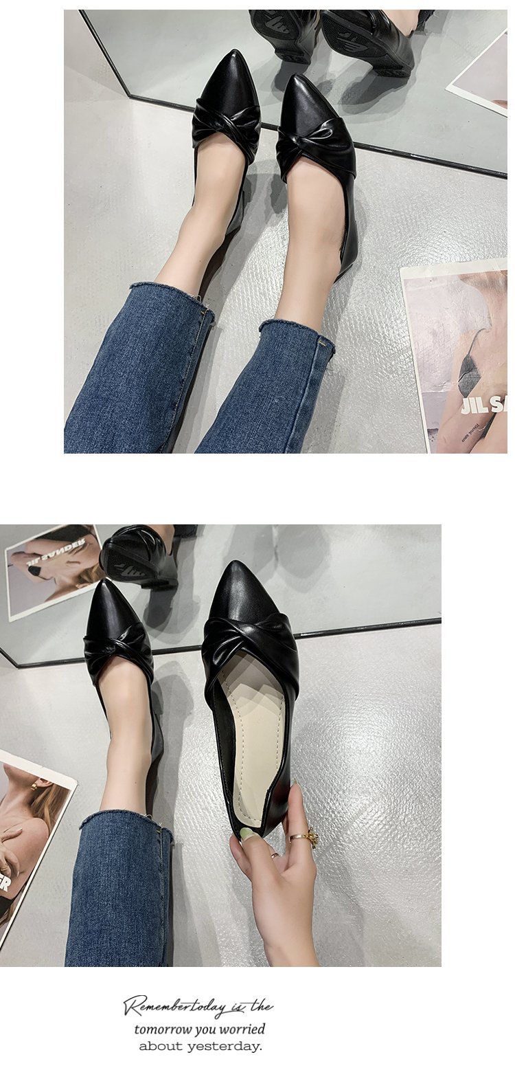 2022春季新款单鞋女时尚尖头浅口女士平底鞋蝴蝶结女鞋批发详情9