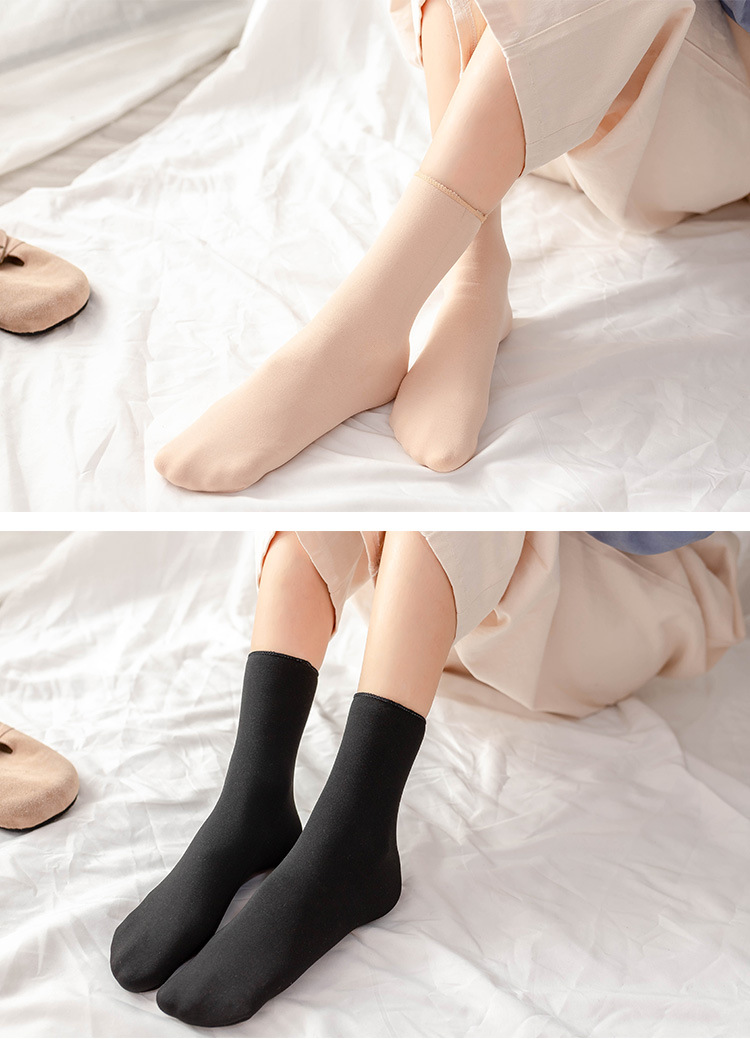Autumn and winter nylon fleece thickened snow socks, casual home floor socks, anti-pilling street short socks manufacturer wholesale pic 15