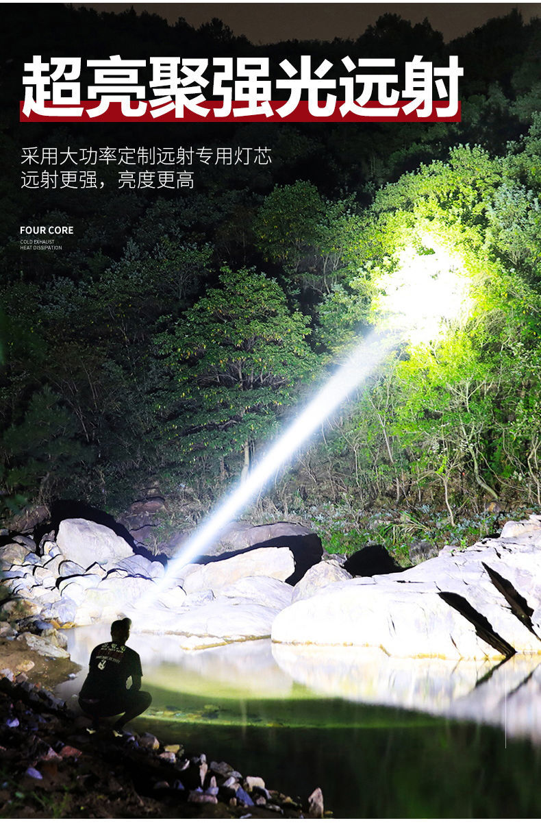 Wholesale of cross-border headlamps, outdoor cob charging head-mounted flashlights, led fishing waterproof charging high-intensity headlamps pic 5