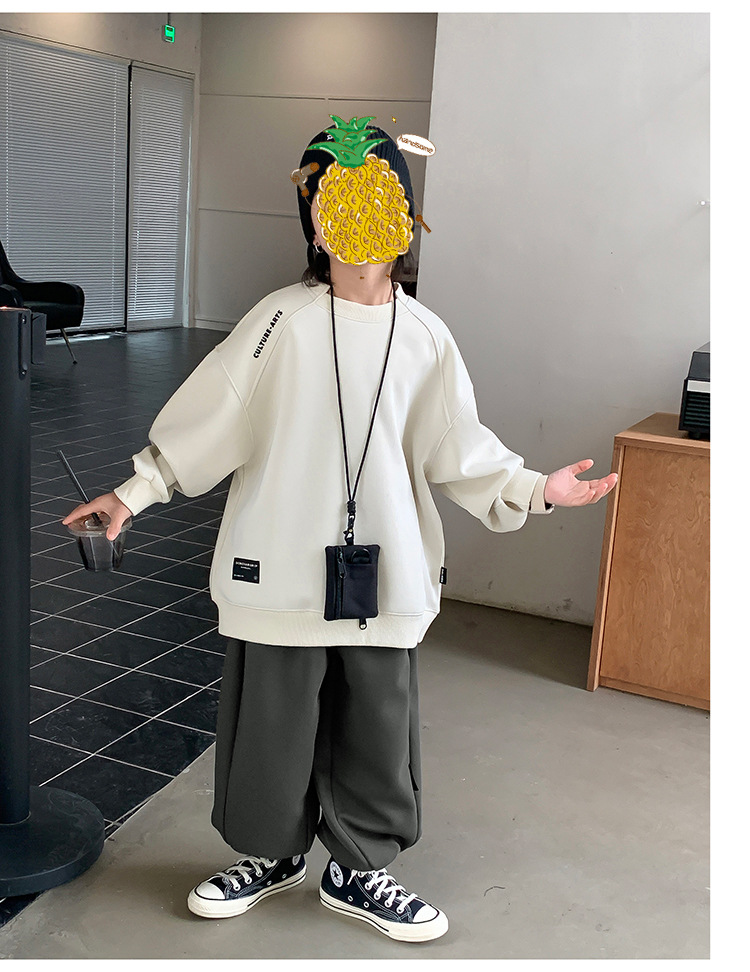 童装2024新款卫衣儿童卫衣男童时髦潮打底衫韩版宝宝上衣男孩宽松详情43