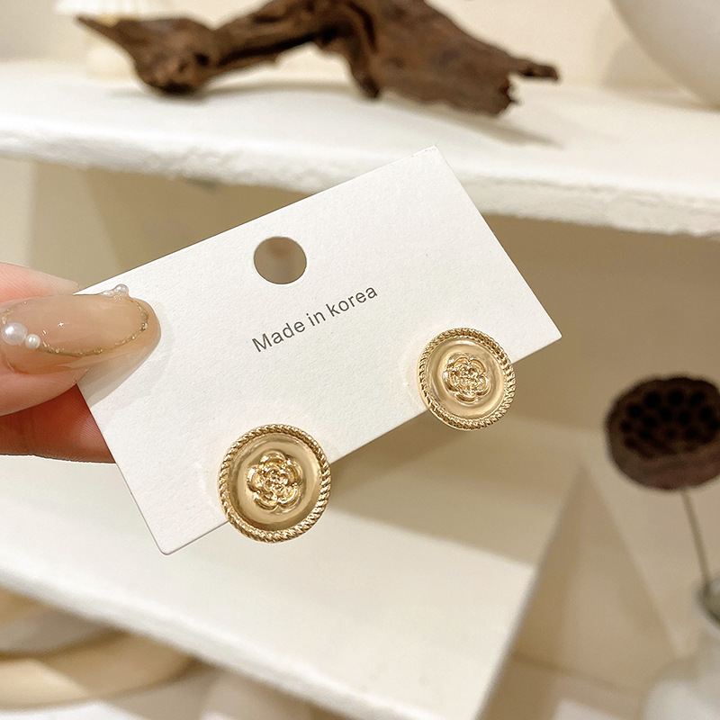 欧美s925银针冷淡风哑金圈圈几何耳环复个性设计感金属耳钉耳饰女详情5