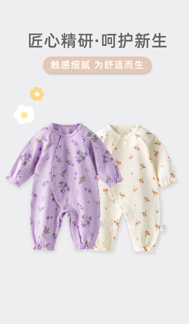 Baby girl one-piece dress for spring and autumn, long-sleeved one-piece dress for babies, baby crawling suit, autumn baby clothes pic 1