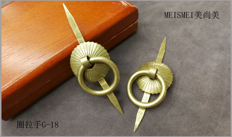 30mm antique copper-plated small circular drawer handle, new Chinese-style medicine cabinet, tea canister gear buckle ring, circular pull ring pic 5