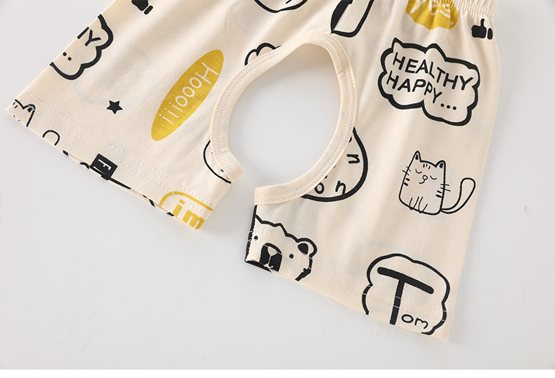 宝宝开裆裤夏季短裤婴儿开档裤儿童裤子薄款男童女幼儿纯棉外穿男详情2