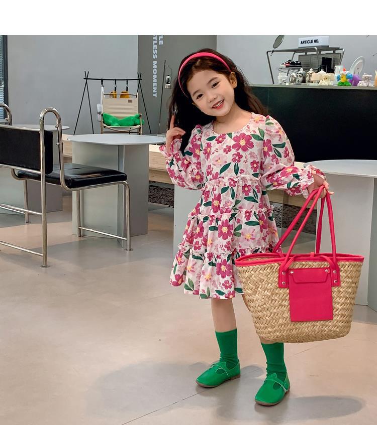 图图小象女童秋季童装儿童韩版碎花连衣裙洋气针织开衫宝宝套装详情54