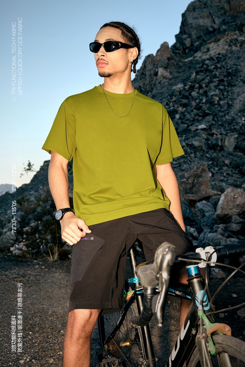 捷展男装|3D超声波压胶T恤2025春夏新品UPF50+通勤防晒速干短袖男详情6