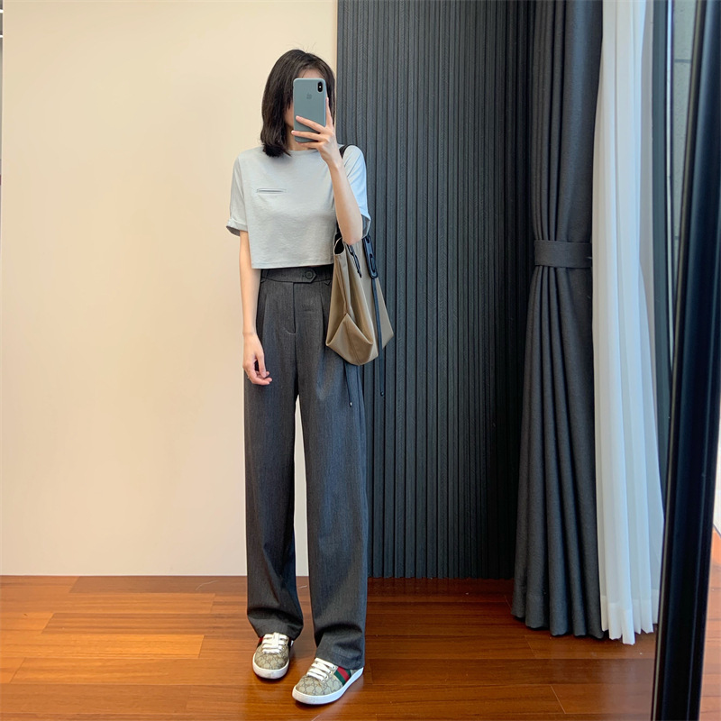 The self-retained w beauty Hidden meat creates a super model leg shape with a high waistline design, versatile and slimming suit pants and casual pants pic 13