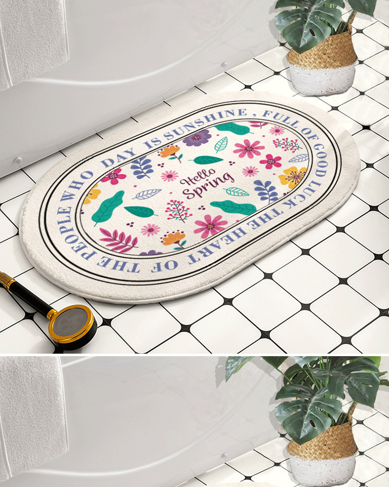 Fabricante una pieza de reemplazo de pelo oval imitación de cachemira baño antideslizante alfombrilla de baño alfombrilla de puerta absorbente alfombrilla de piso de inicio para el hogar pic 1