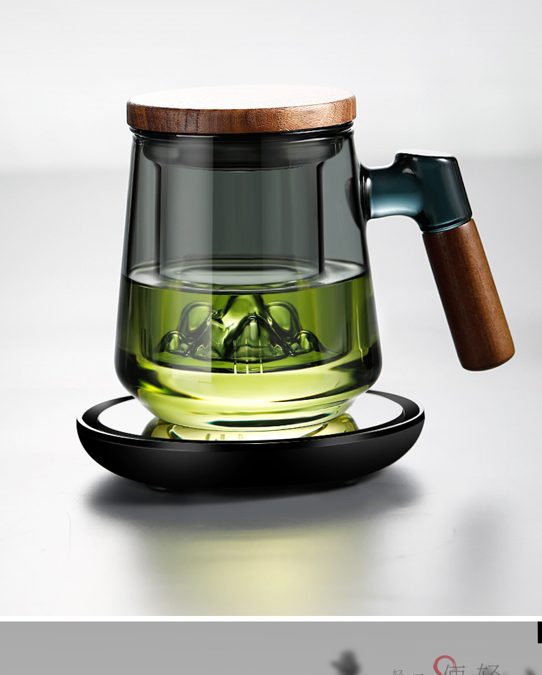 玻璃水杯办公室喝茶杯子男耐热泡茶杯茶水分离过滤花茶杯礼品杯详情3