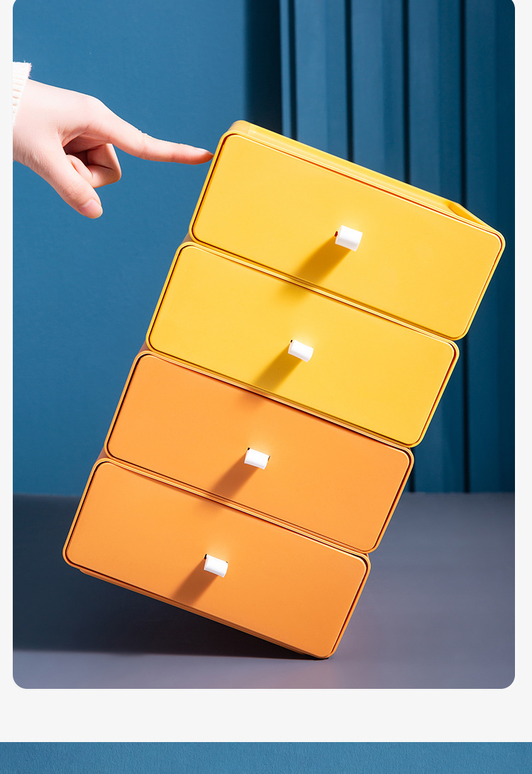 Desktop cosmetics storage box, student desk stationery storage box, office organizing drawer-type storage rack wholesale 0750 pic 6