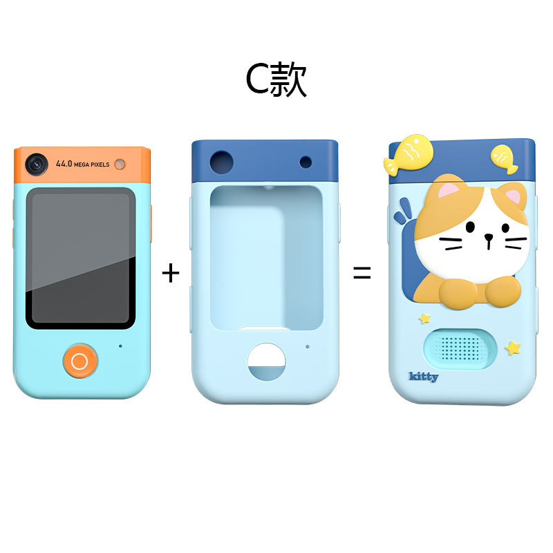 2024跨境新款180度旋转镜头儿童手机相机智能手机触摸款玩具高清详情12