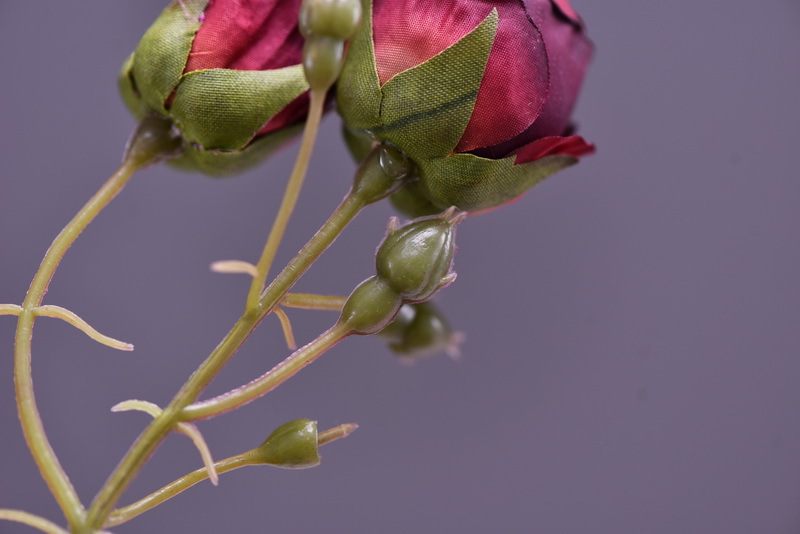 Simulated retro charred edge rose bud home, hotel, banquet table flower, high-end simulated rose, simulated dried flower pic 22