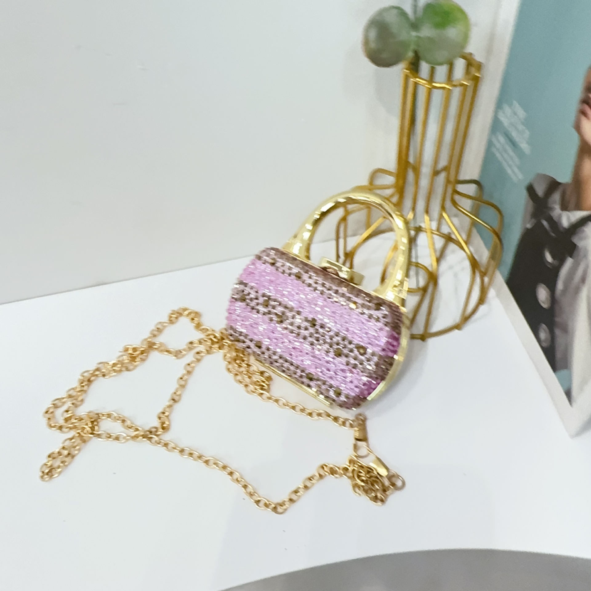 迷你包口红包女2025新款跨境外贸镶钻斜挎小包装饰包儿童包女包包详情30