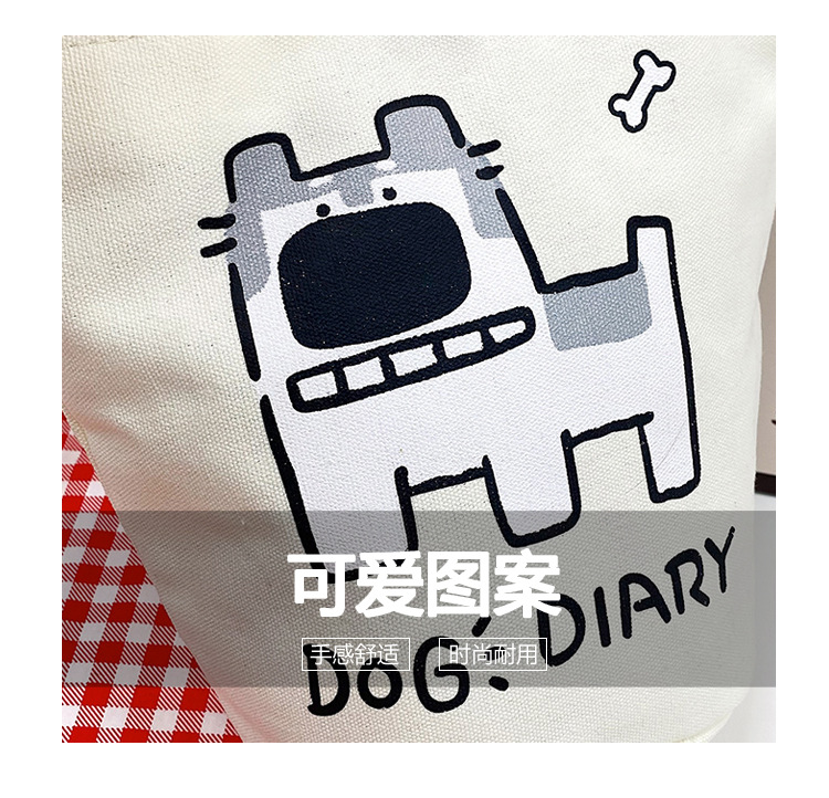 上班族便携妈咪帆布包购物学生可爱水桶型手拎便当带饭盒手提包女详情8