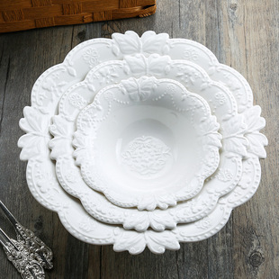 简约创意宫廷风浮雕陶瓷骨瓷马克水杯纯白色牛奶杯大容量咖啡杯子详情14