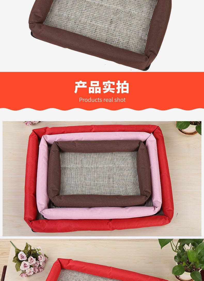 Wholesale of four-piece set of best-selling colored pet bed MATS with printed seat cushions and comfortable Samoyed Husky dog bed MATS pic 7