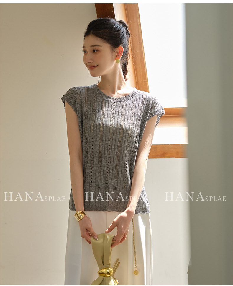 13 - я строка летних 2025 - х новых футболок с короткими рукавами из гуанчжоу с тонким вырезом из верхней части H17685 pic 15