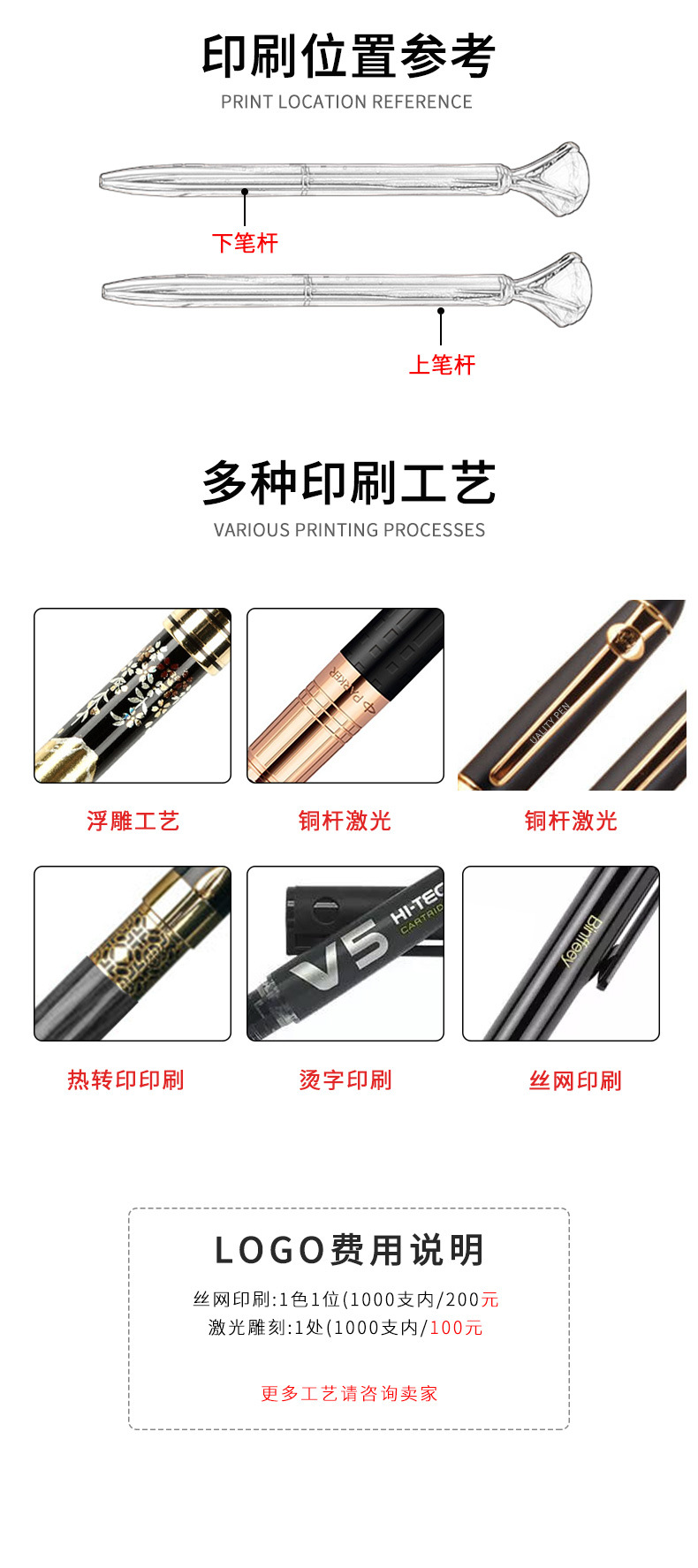 Diamond pens, metal ballpoint pens, large diamond pens, advertising pens, gift pens are in stock and can be printed with logos. Factory wholesale pic 9