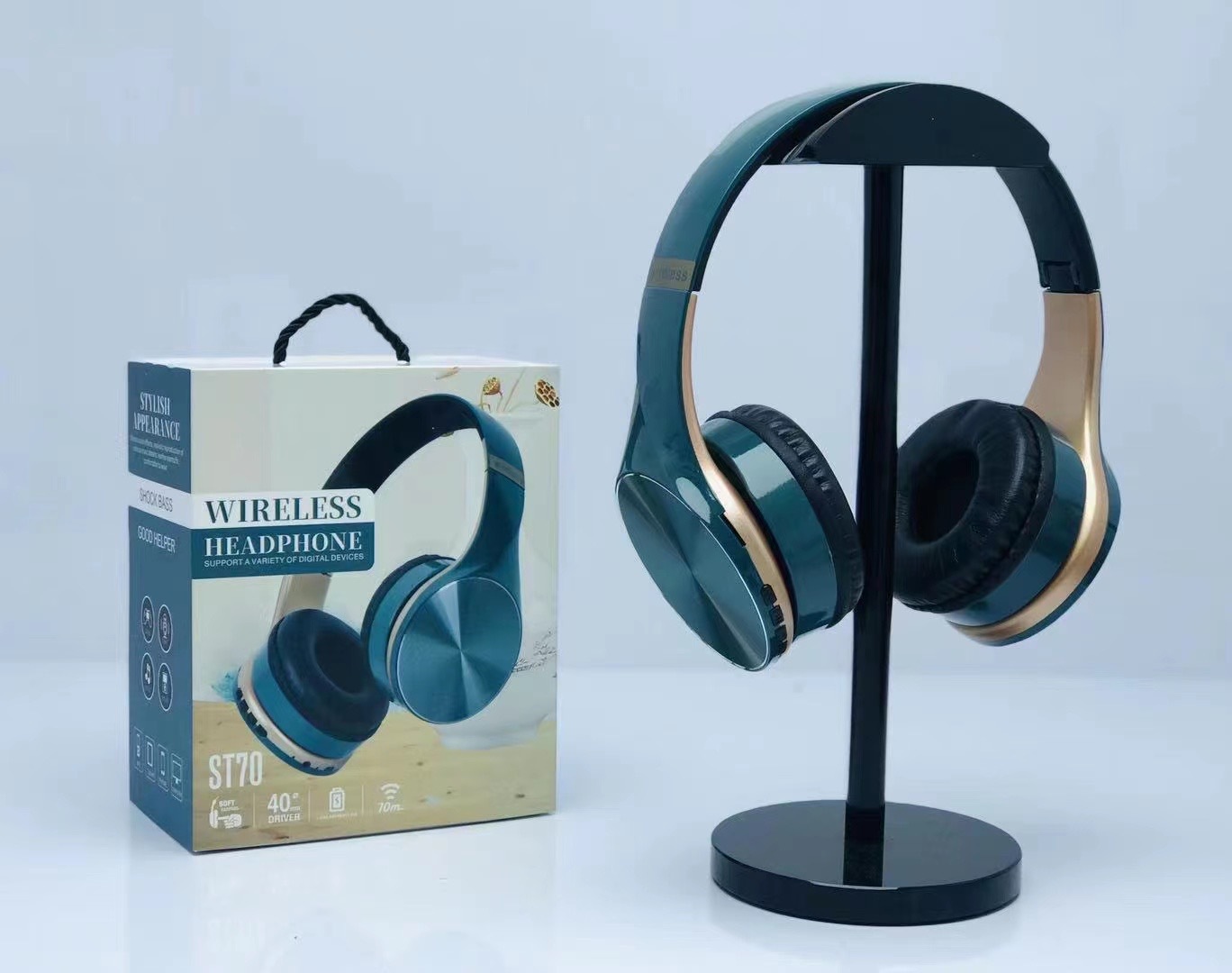 Cross-border new over-ear Bluetooth wireless headphones ST70 foldable gaming headset sports headphones manufacturer pic 7