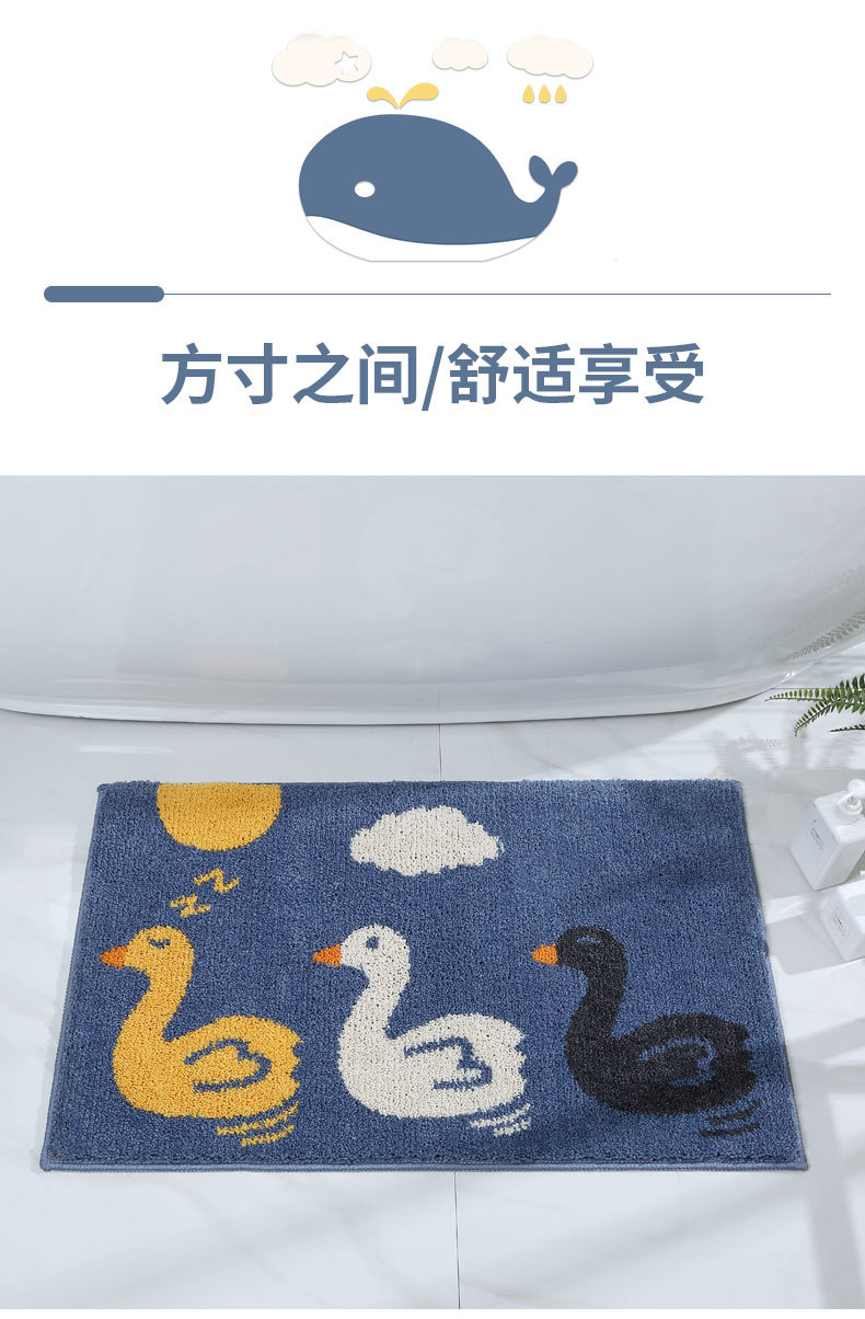 儿童爬行垫浴室卫生间吸水防滑地垫卧室儿童房地毯可爱洗手间进门口脚垫详情8