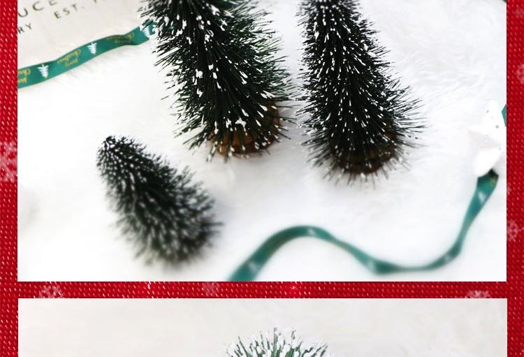 The hot-selling mini snow-covered velvet Christmas tree, Christmas decoration with a simulated wooden base and a pagoda tree window display, is now in full bloom pic 43