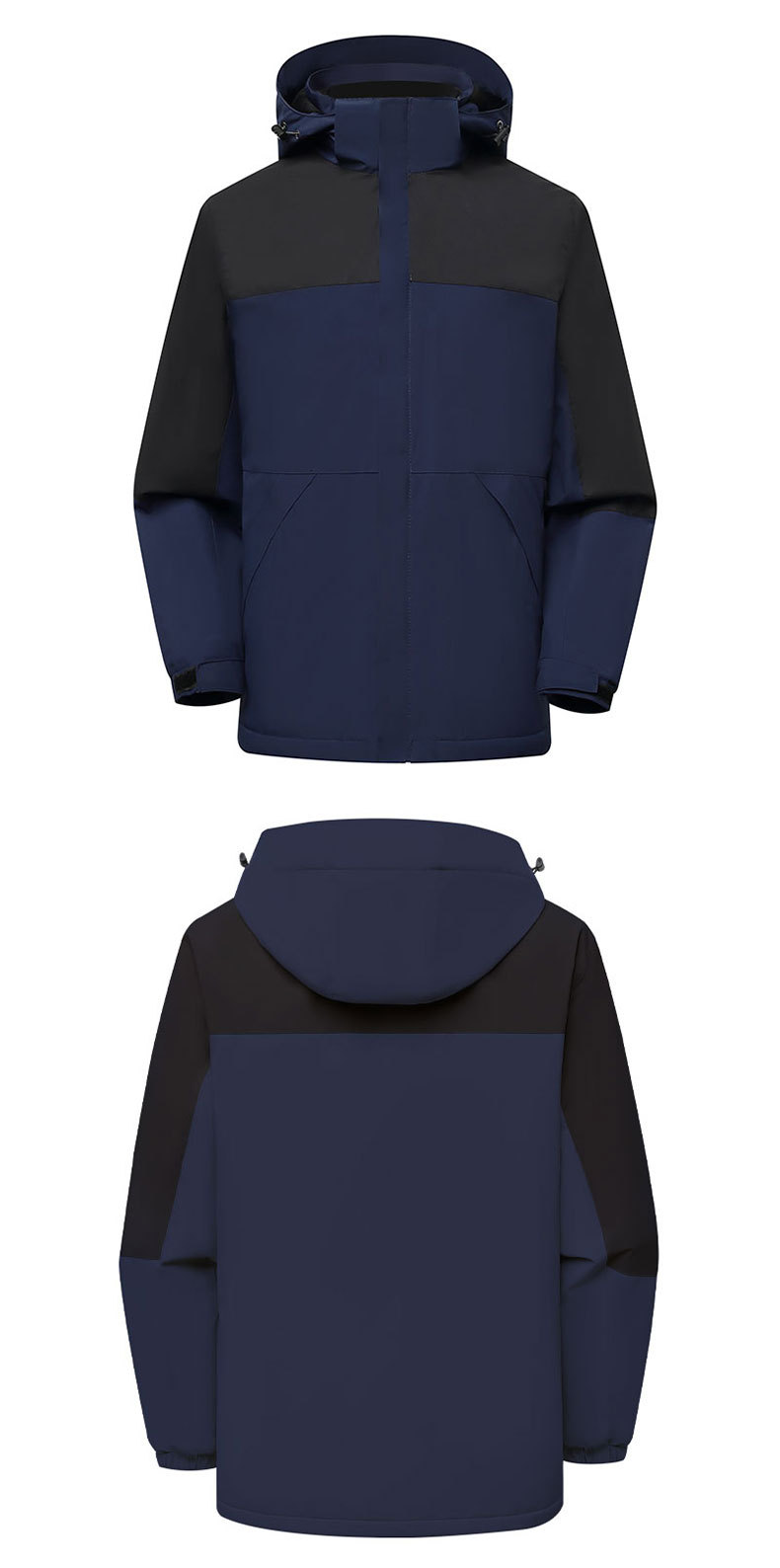 冬季一体冲锋衣工作服定 制logo加绒保暖刺绣户外团体活动服制图详情2