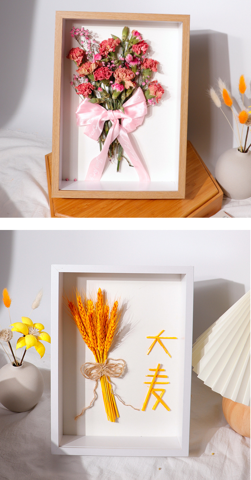 Wholesale of three-dimensional hollow dry flower photo frames, 68-inch and 10-inch A4 and A3 handmade paper rose framing, light picture frame factory pic 11