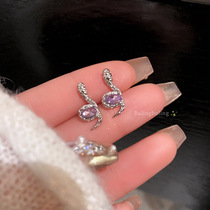 新年喜庆安可拉红色珠子耳钉女哑光拉丝几何形耳钉港风复工耳饰品详情1