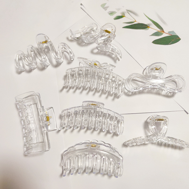 热门发夹各样式透明抓夹大号流行发卡创意 DIY百搭发饰鲨鱼夹批发详情6