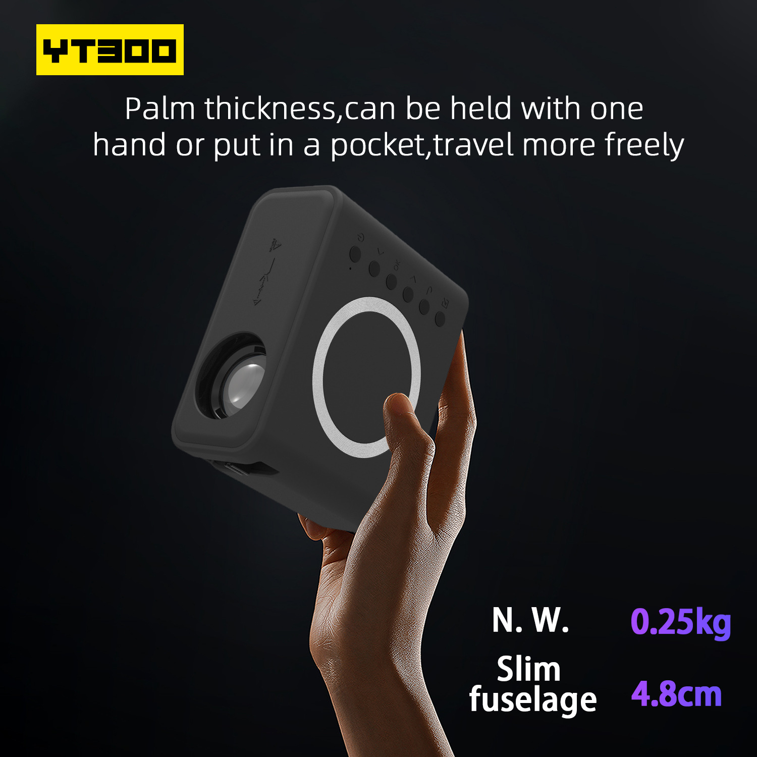 YT300 wireless + wired, YT500 mobile phone wifi dual-screen projector, home mini projector, mini home convenience pic 7