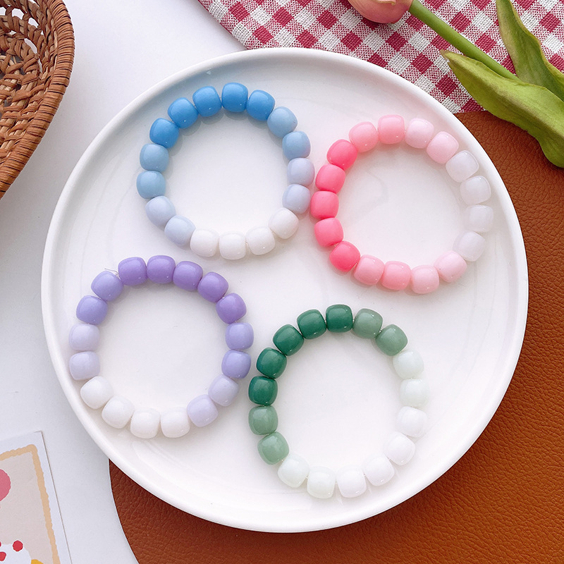 日韩彩色串珠项链童趣卡通可爱儿童蝴蝶爱心锁骨链多巴胺少女饰品详情1