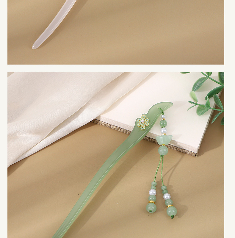 古风流苏仿玉发簪板材盘发新中式汉服精雕头饰日常挽发古装发钗女详情16