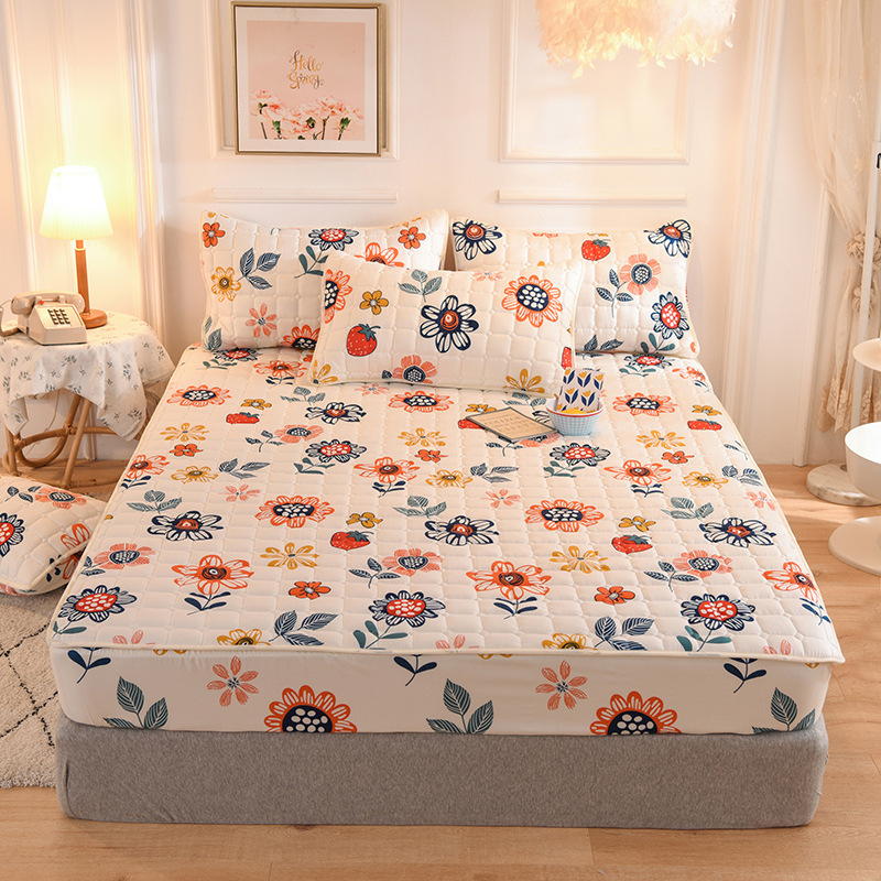 Wholesale pure cotton four-piece set for household student dormitory bed three-piece set, light luxury wind-polished wool all-cotton bed frame style set pic 1