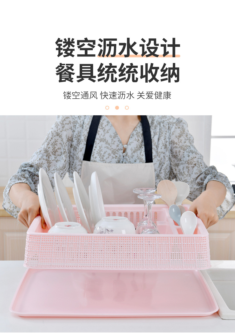 Wholesale plastic kitchen bowl and dish draining storage rack, draining basin storage box, storage rack for kitchen pic 3