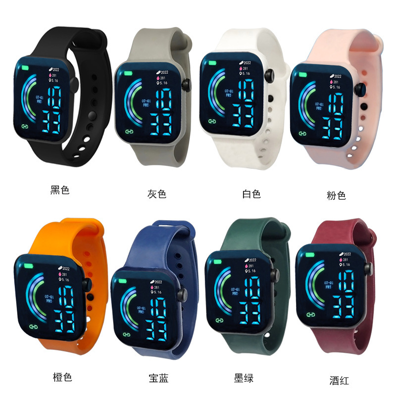 LED rainbow watch, LED electronic watch Y1 square large screen, student, children, couple, sports led watch pic 3