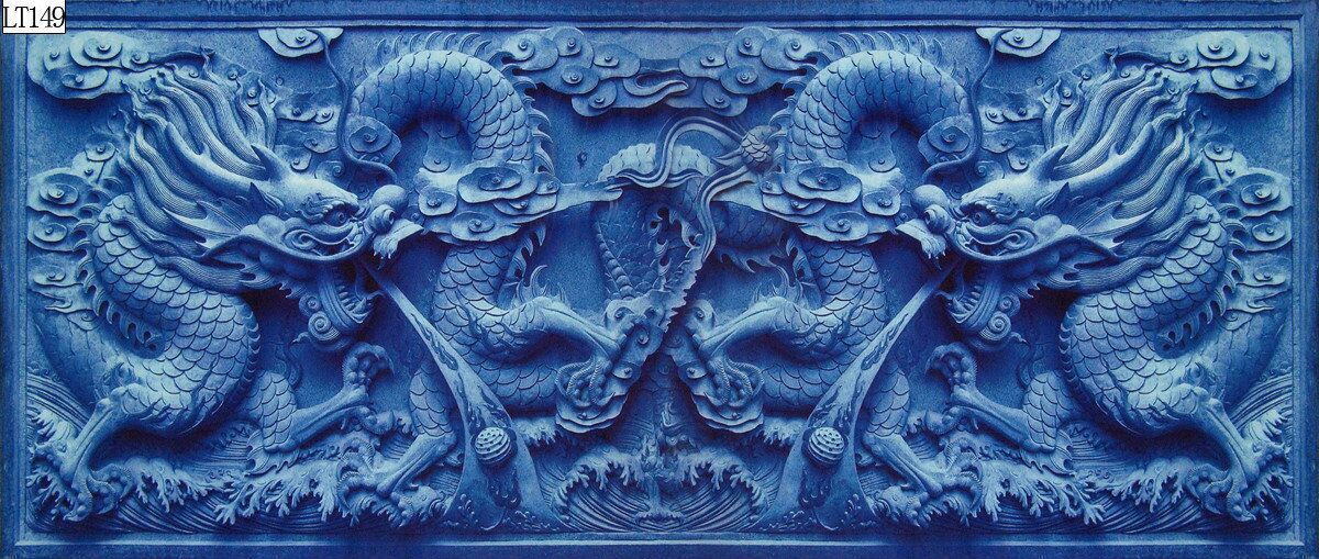 Fish tank aquarium decorative landscape background painting, pp material without glue, dragon background painting, two dragons playing with a pearl, dragon Roaming the world painting pic 41