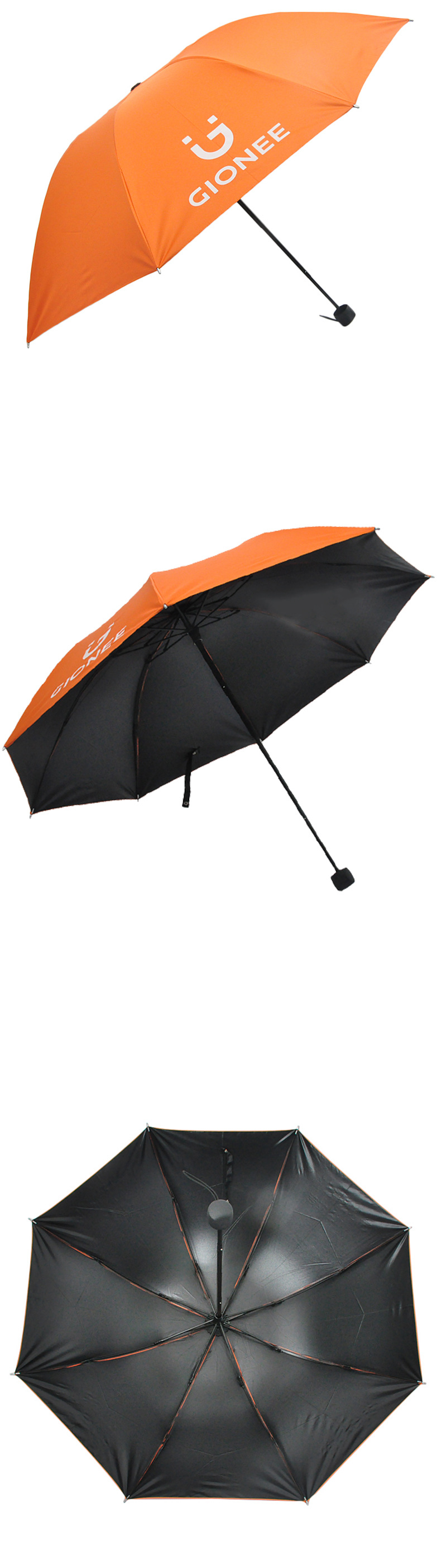 Factory direct sales of black rubber umbrellas for sun protection and shade, four-fold umbrellas for both weather and rain, gift advertising umbrellas, wholesale pic 4