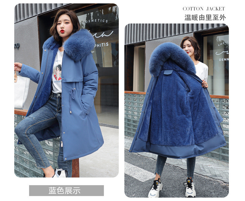 Winter new mid-length Paisuke cotton-padded jacket for women, Korean version of lambskin wool down cotton-padded jacket for women pic 13