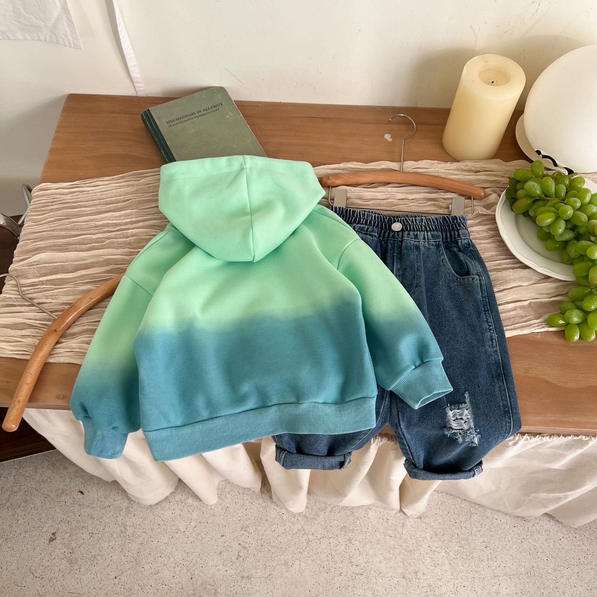 童装2024秋季新款儿童秋款吊染卫衣衫韩版百搭男童连帽卫衣详情4