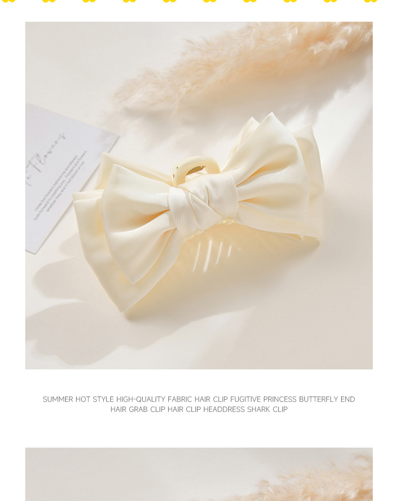 夏季热款高级感布艺发夹在逃公主蝴蝶结束发抓夹发卡头饰鲨鱼夹详情8